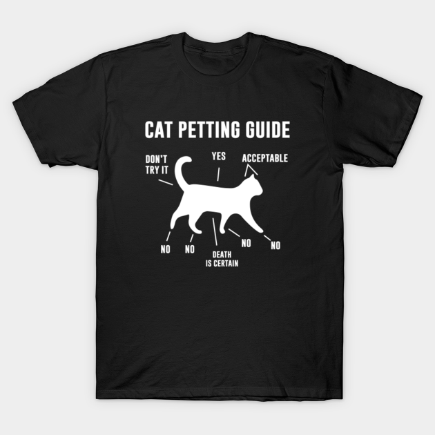 The Official Cat Petting Chart Cat TShirt TeePublic